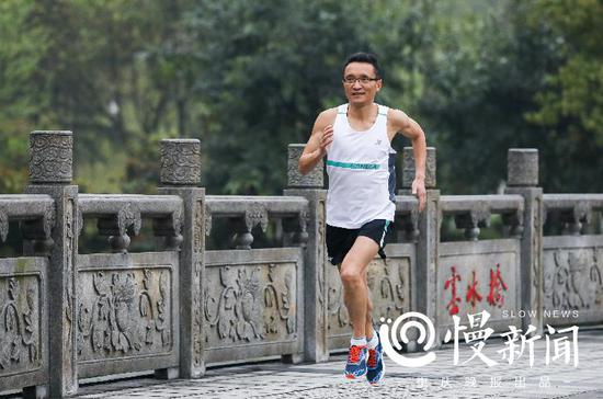 ▲刘勇正在跑步（受访者提供）