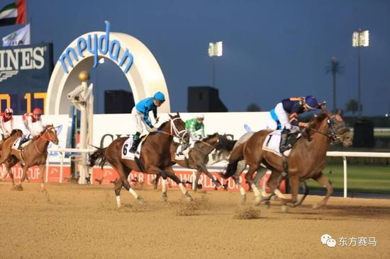 ▲图/Dubai Racing Channel，‘食为主’（右一）