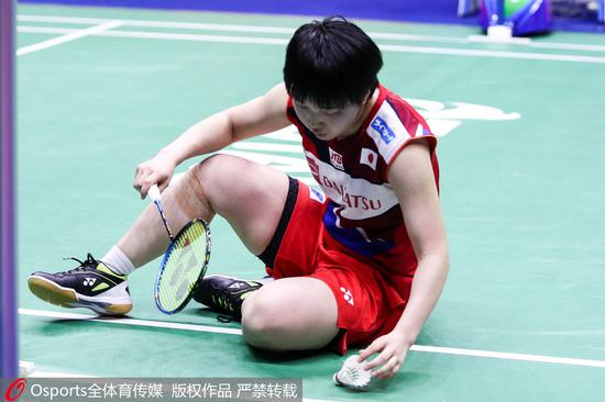 山口茜只能面对失利的结果。