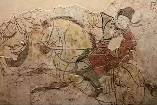 唐朝壁画上的胡人马球选手