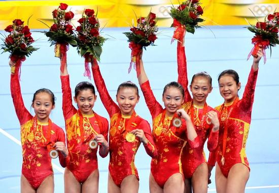 08年奥运中国体操女队勇夺团体冠军