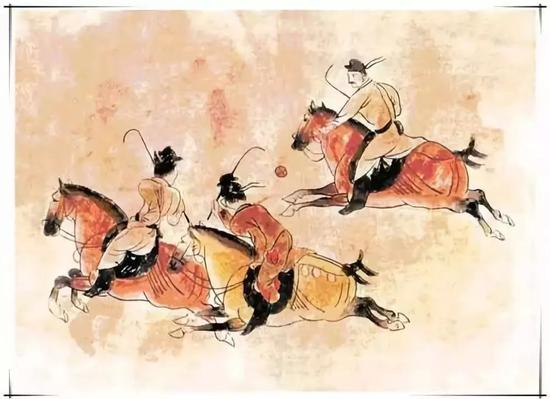 正在打马球的唐朝人
