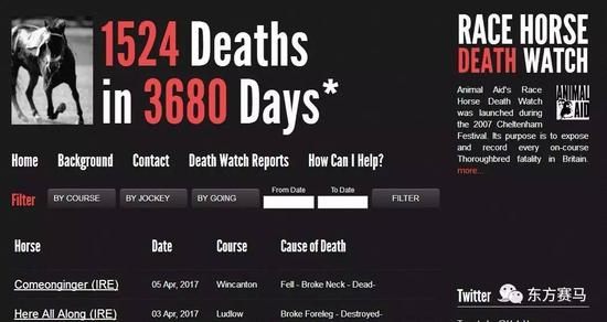 ▲图/Race Horse Death Watch