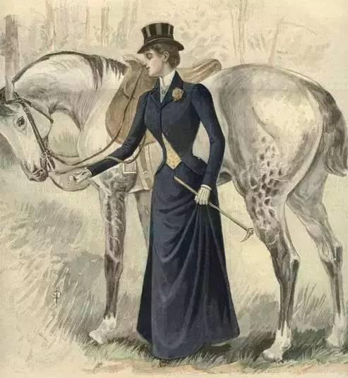 后来逐渐有了为淑女们侧骑时设计的女裙装。