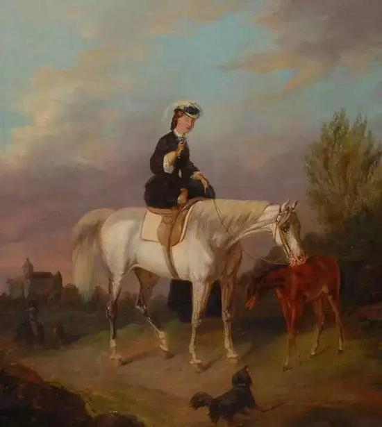 侧坐骑马的茜茜公主