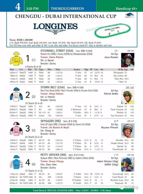 ▲图/DRC，今年成都迪拜国际杯的赛事信息（部分）