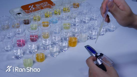 本次测试使用：折光糖度计；室温：20℃ &nbsp;