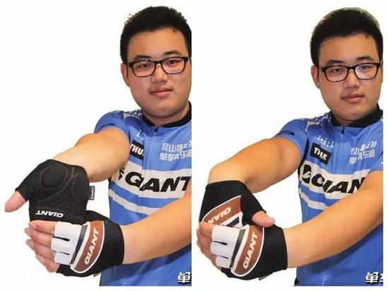 　　TIPS：骑自行车后若感到手腕酸痛，可用热水泡一泡，或用热毛巾捂捂，这也是一种理疗方法。