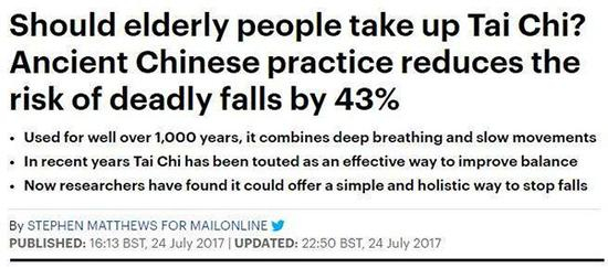 英国《每日邮报》对太极的报道。