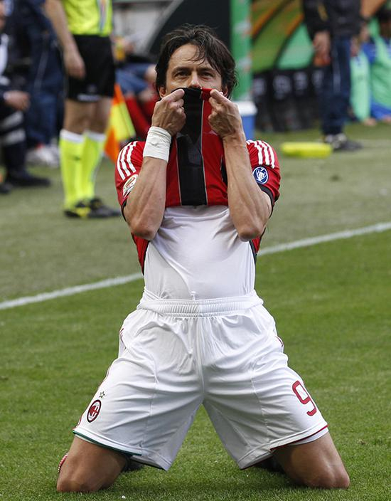 2012年5月13日，米兰圣西罗球场，以绝杀进球的方式告别，因扎吉在他的AC米兰第300战——也是告别之战——留给了圣西罗一个完美的回忆。&nbsp;