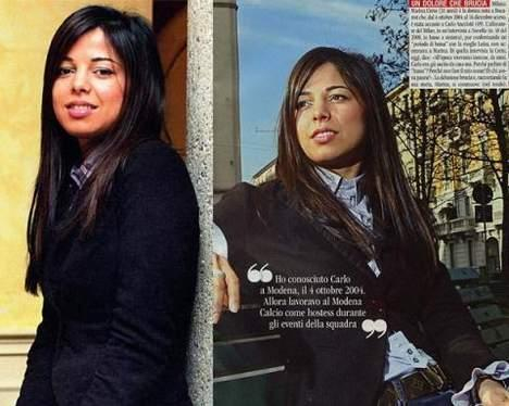 第二任自述，2001年认识安切洛蒂，安帅执教米兰末期办离婚，常住米兰内洛不回家，就和她泡在一起。