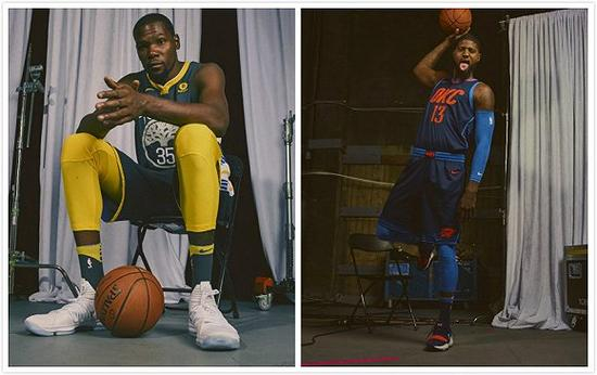 杜兰特和保罗。乔治是此次球衣发布会的当家球星