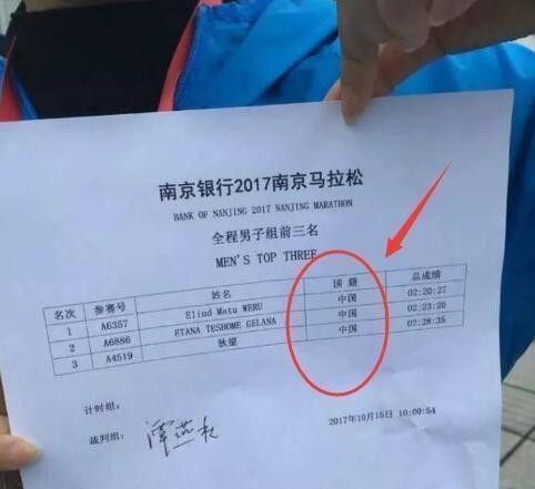 这一次，组委会搞错了前两名的国籍！最终成绩表上赫然写着错误的国籍。