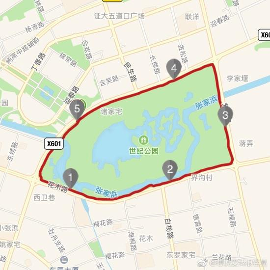 世纪公园跑步线路