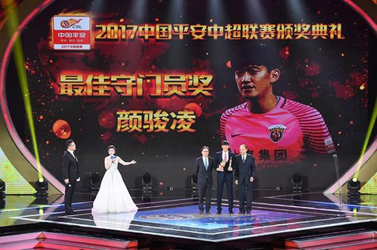 上港门将颜骏凌获选最佳守门员。冠军队为何无缘单项奖