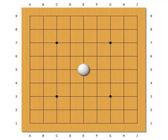 中央有一颗白棋，那么从这颗白棋出发可以做出几根线呢？
