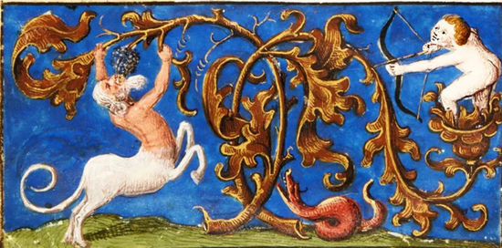 ▲ 中世纪手稿《圣玛格丽特和龙》插图