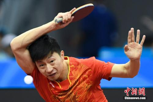 资料图：马龙在比赛中。&nbsp;中新社记者 武俊杰 摄