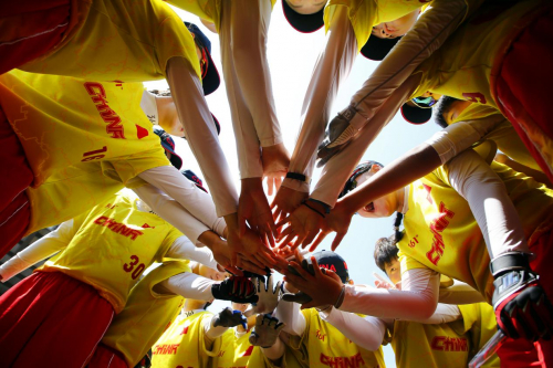 中国队赛前助威