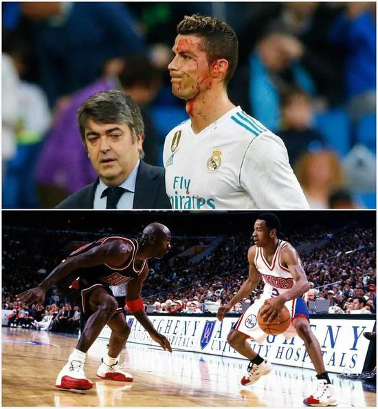 踢足球的男人，