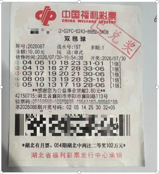 男子10元机选揽福彩21.2万:没想到用月票兑来大奖