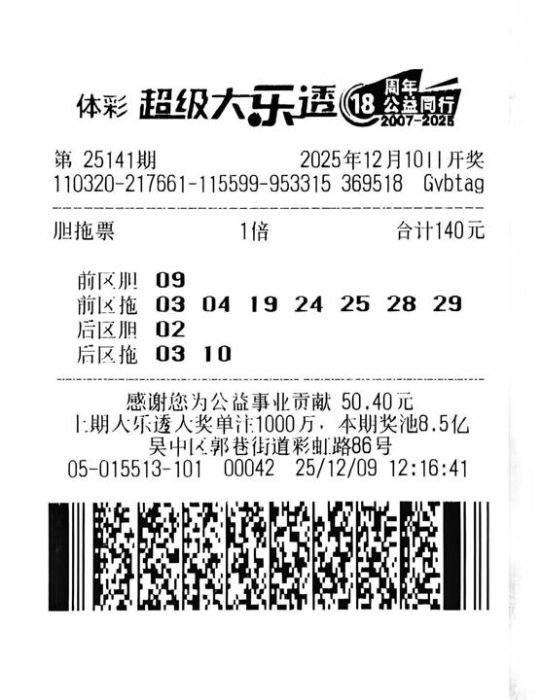 男子胆拖票擒大乐透994万 会继续保持购彩习惯