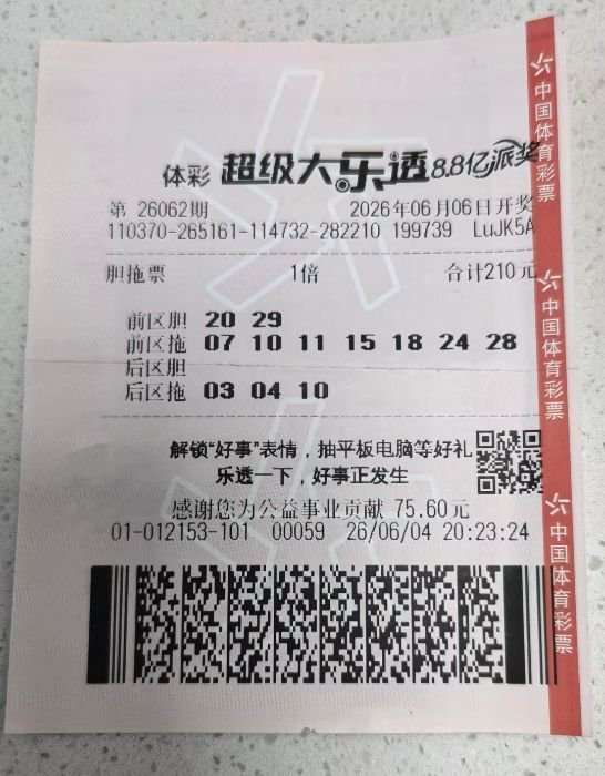 中奖彩票