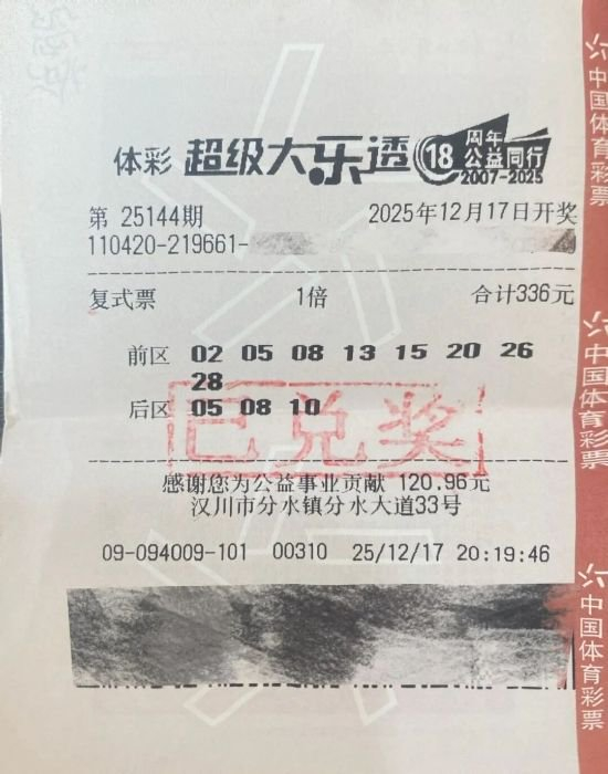 中奖彩票