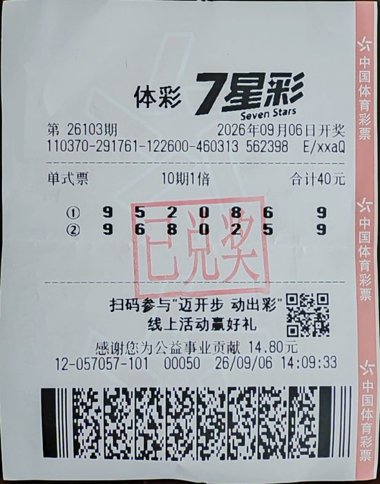 中奖彩票