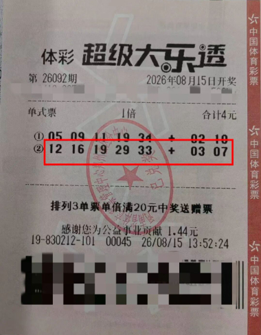 男子2元机选擒大乐透2等19万 购彩为舒缓工作压力