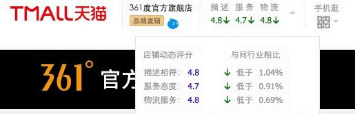图片来源：361度天猫旗舰店截图