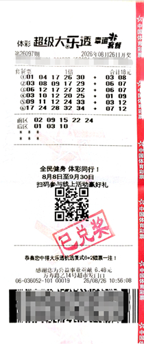 夫妻套餐票喜中大乐透684万 奖金缓解家庭压力