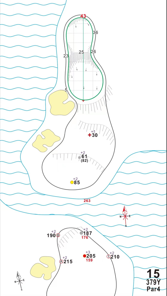 第15洞（379码，4杆洞）