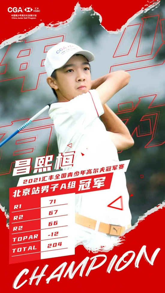 A组冠军昌熙桓