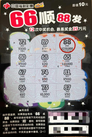 冯女士的中奖彩票
