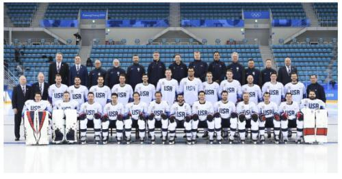 参加平昌冬奥的美国冰球队