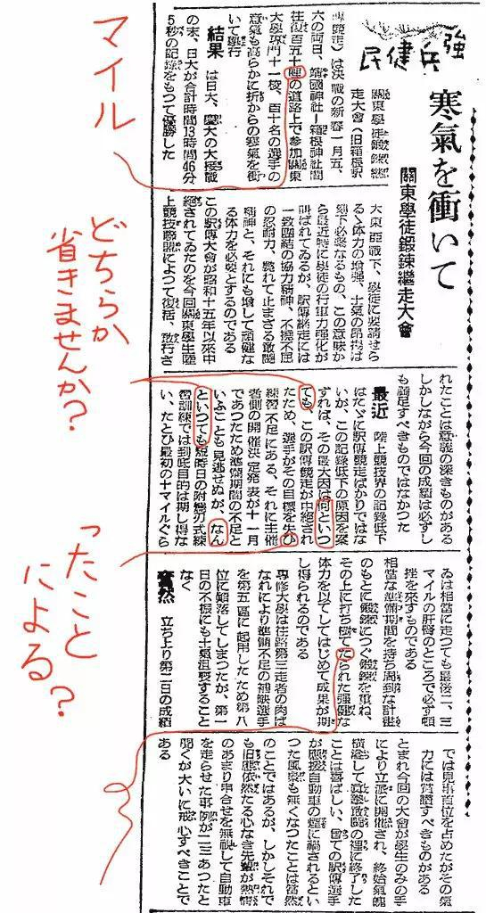 报知新闻对青梅駅伝报道