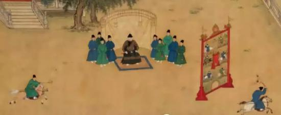 明朝的马球已经退化为固定打靶