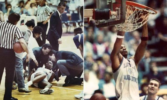 盖勒斯在球场上倒下