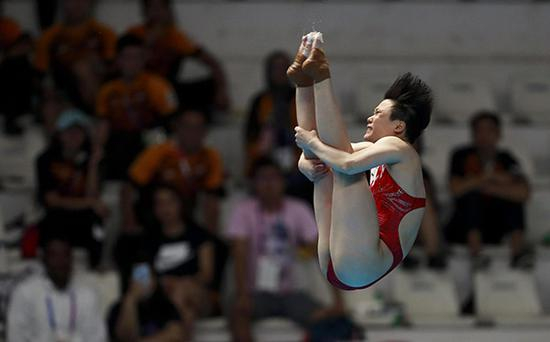 施廷懋在比赛中。