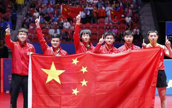 中国男队实现世乒赛团体9连冠