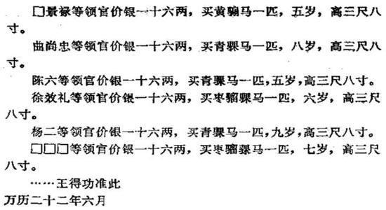 明代《辽东档案汇编》中的军马采购