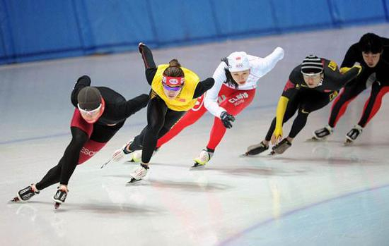 中国速度滑冰队。