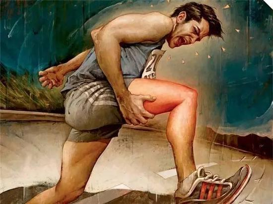 抽筋的时候，一般都会自己先做拉伸 来自：runnersworld