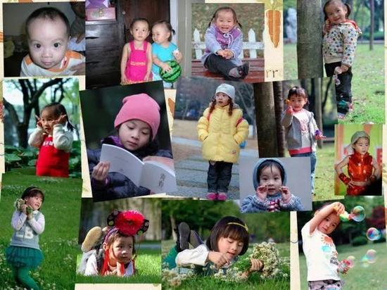 为女儿拍摄的从小到大的照片