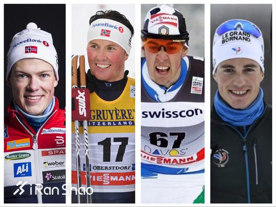 左起：Klaebo（挪威）、Iverson（挪威）、Pellegrino（意大利）、Chanavat（法国）