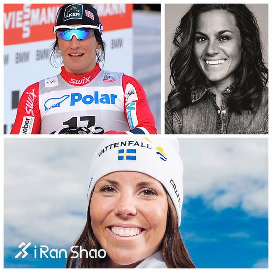 顺时针：Bjoergen（挪威）、Weng（挪威）、Kalla（瑞典）