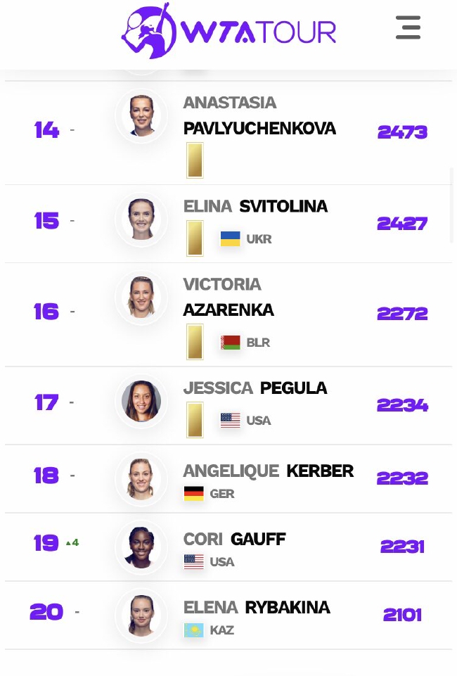 以帕芙柳琴科娃为代表的俄罗斯球员们国籍和国旗全部被移除