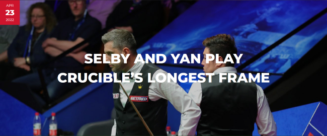 塞尔比和颜丙涛创造克鲁斯堡单局用时最长纪录