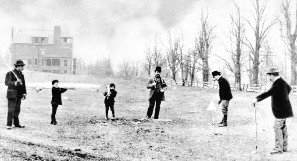 养牛场上的简易高尔夫球场